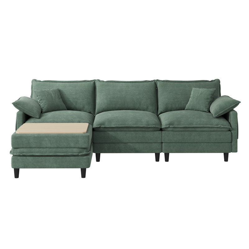 Wrought Studio™ 108'' Comfy L Shaped Sectional Modular Deep Cloud